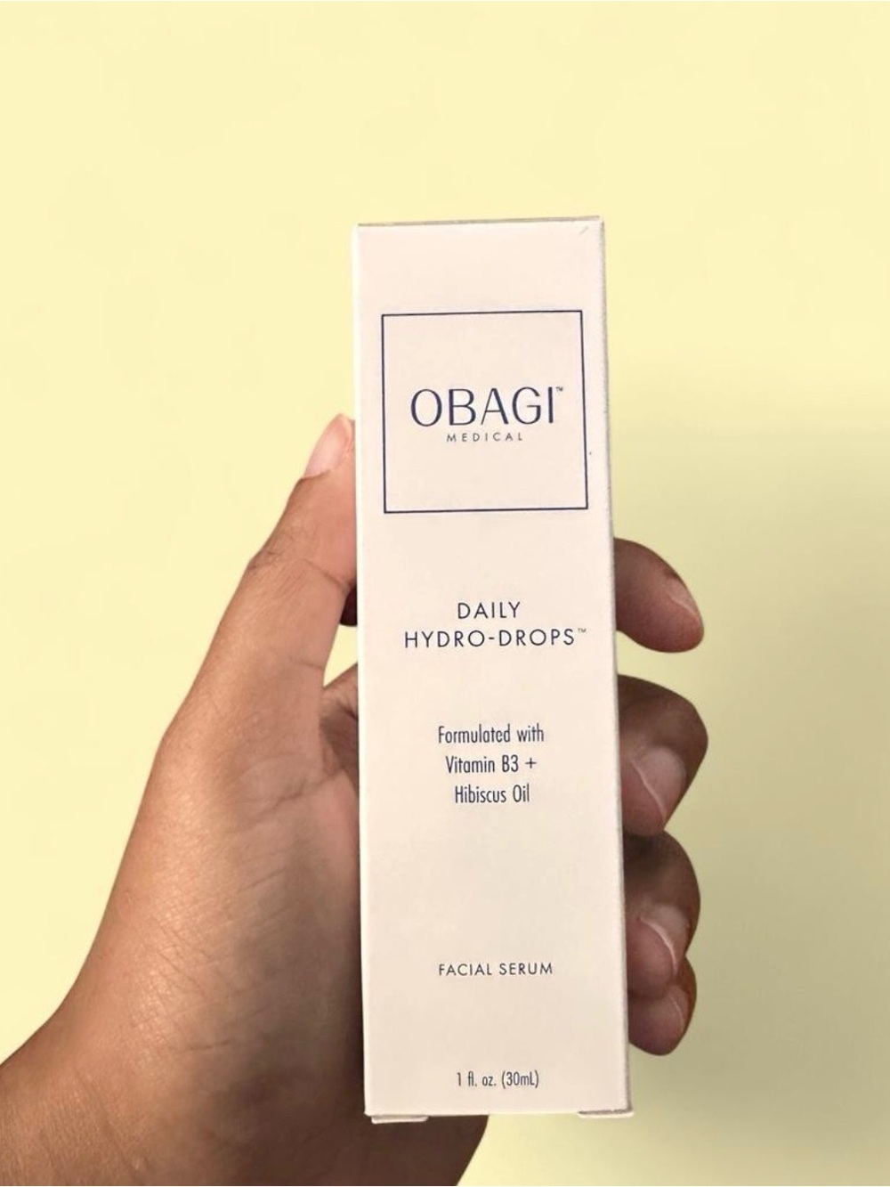 Obagi Daily Hydro-Drops Facial Serum – White Cream Packaging